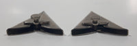 Vintage Western Horse Shoe Themed Triangle Shape Metal Clip On Screw Back Earrings