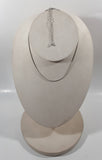 Silver Tone Tube Chain Metal 15" Long Necklace