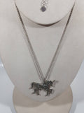 Glittering Unicorn 20" Long Metal Chain Necklace