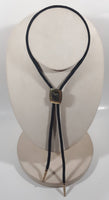 Western Horse Saddle Themed Black Draw String Bolo Tie