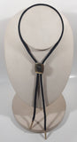 Western Horse Saddle Themed Black Draw String Bolo Tie