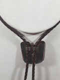 Western Horse Head Dark Brown Draw String Bolo Tie