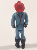 Vintage 1979 Tonka Play People Male Fireman Firefighter Blue Clothing Man 3 3/4" Tall Plastic Toy Action Figure Made in Hong Kong