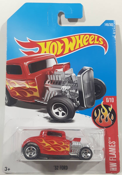 2017 Hot Wheels HW Flames '32 Ford Red Die Cast Toy Car Vehicle - New in Package