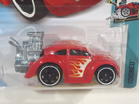 2018 Hot Wheels Tooned Volkswagen Beetle Red Die Cast Toy Car Vehicle - New in Package
