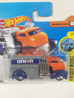 2017 Hot Wheels HW City Works Fast Gassin Tanker Truck Unocal Union 76 Orange, Blue, and Chrome Die Cast Toy Car Vehicle New in Package Short Card