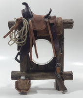 Western Cowboy Horse Saddle and Rifle Themed Resin Picture Frame