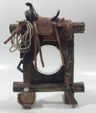 Western Cowboy Horse Saddle and Rifle Themed Resin Picture Frame