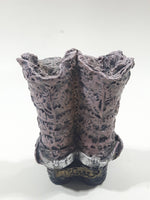 S.S. Sarna Pink Cowboy Boots 3" Tall Resin Sculpture