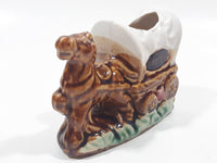 Vintage Nashville Tennessee Horse and Chuck Wagon 3 1/4" Long Ceramic Toothpick Holder
