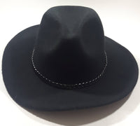 Metal Chain Rimmed Black Cowboy Hat Made in China