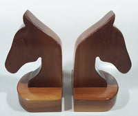 Western Horse Head Shaped Wooden Book Ends 8 1/2" Tall