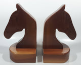 Western Horse Head Shaped Wooden Book Ends 8 1/2" Tall