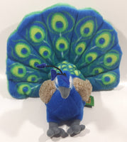 Wild Republic Blue and Green Peacock 9" Tall Stuffed Toy Animal Plush