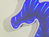 Unicorn Head Shaped Blue LED Infinity Mirror 6 3/4" x 7 3/4"