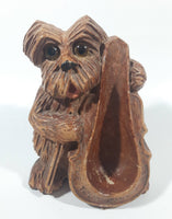 Vintage Syroco "Give Your Pipe A Rest" Dog Shaped 6" Tall Heavy Wood Pipe Rest