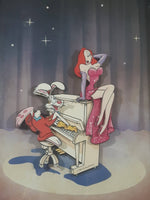 Rare 1987 Disney Amblin Who Framed Roger Rabbit? Roger and Jessica Piano Scene 3D Decoupage Shadow Box