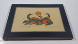Vintage Loon Family Art Print by Norval Morrisseau 8 3/8" x 11 3/8" Wood Plaque