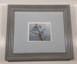 1983 Robert Bateman Black Crown Night Heron Bird 4" x 5" Wildlife Art Print in 12 1/2" x 14 1/2" Frame