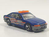 2002 Hot Wheels Heat Fleet Police Cruiser Fire Chief No. 06 Blue Die Cast Toy Emergency Response Cop Vehicle