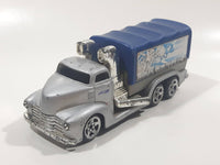 2002 Hot Wheels Haulers Diabolical Doctor Fraser's Lazers Cargo Truck Silver Grey and Blue Die Cast Toy Car Vehicle