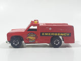 1986 Hot Wheels Workhorses Rescue Ranger Red Fire Truck Die Cast Toy Car Vehicle - Yellow lights