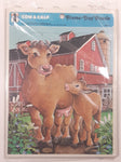 Vintage 1977 The Rainbow Works Cow & Calf Frame Tray Puzzle