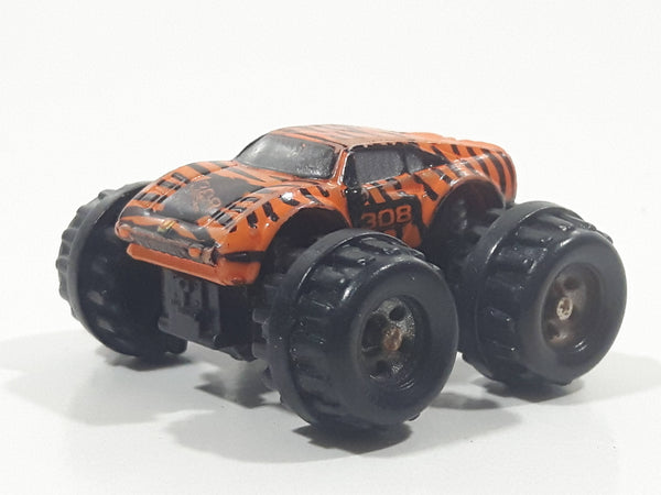Galoob Micro Machines Ferrari 308 Monster Truck Orange with Black Tiger Stripes Miniature Die Cast Toy Car Vehicle