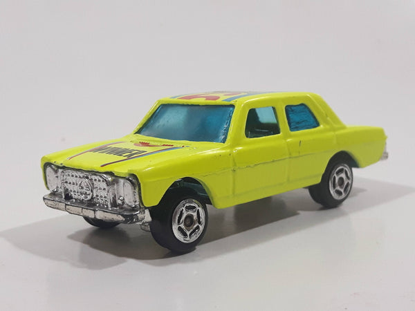 Vintage Summer Marz Karz 688 Mercedes Benz 240 D Sedan Number 6 Winner Fluorescent Yellow Die Cast Toy Car Vehicle