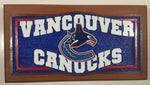 Vancouver Canucks NHL Ice Hockey Team Engraved Hand Painted Thick Wood 5 1/4" x 9 3/4" Plaque