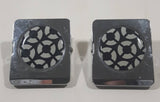 Black and White Life Saver Style Heavy Metal Fridge Magnet Clips Set of 2