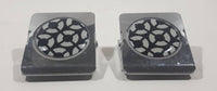 Black and White Life Saver Style Heavy Metal Fridge Magnet Clips Set of 2