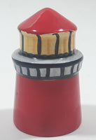 Hand Painted Red Lighthouse 2 5/8" Tall Ceramic Salt or Pepper Shaker Single