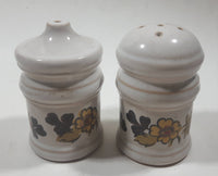 Vintage 1960s Sadler England Yellow and Red Flower Clover 3 5/8" Tall Stoneware Salt and Pepper Shaker Set