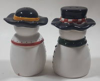 Male and Female Snowmen Snowman 4 1/2" Tall Ceramic Salt and Pepper Shaker Set