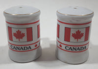 Canada Flag Themed Ceramic 6 1/2" Tall Salt and Pepper Shaker Set