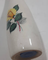 Vintage Yellow Flower Themed Thin Ceramic 6 1/2" Tall Salt and Pepper Shaker Set