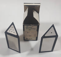 Vintage  Modern Style Mirror Sided 3 Sided Polygon Plastic 2 5/8" Tall Salt and Pepper Shaker Set New in Box Made in Hong Kong