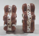 Vintage Gingerbread Men Cookies Shaped Ceramic 3 3/4" Tall Salt and Pepper Shaker Set