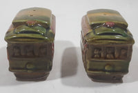 Vintage EFCCO San Francisco Trolley Car Ceramic 2 3/4" Long Salt and Pepper Shaker Set Made in Japan