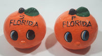 Vintage Florida Orange Shaped Ceramic 2 1/4" Tall Salt and Pepper Shaker Set