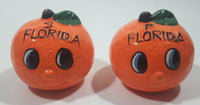 Vintage Florida Orange Shaped Ceramic 2 1/4" Tall Salt and Pepper Shaker Set