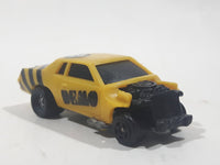 Vintage 1983 Kidco Burnin' Key Cars Demolition Cars Demo 12 Yellow Die Cast Plastic Toy Car Vehicle