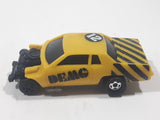 Vintage 1983 Kidco Burnin' Key Cars Demolition Cars Demo 12 Yellow Die Cast Plastic Toy Car Vehicle