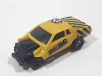 Vintage 1983 Kidco Burnin' Key Cars Demolition Cars Demo 12 Yellow Die Cast Plastic Toy Car Vehicle