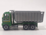 Vintage 1982 Hot Wheels Workhorses Ford Dump Truck Green with Grey Dump Box Die Cast Toy Car Vehicle Made in Hong Kong