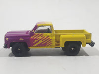 1998 JGI Subway Stepside Pickup Truck Yellow and Purple Die Cast Toy Car Vehicle