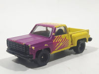 1998 JGI Subway Stepside Pickup Truck Yellow and Purple Die Cast Toy Car Vehicle