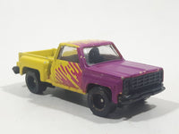 1998 JGI Subway Stepside Pickup Truck Yellow and Purple Die Cast Toy Car Vehicle