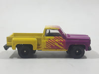 1998 JGI Subway Stepside Pickup Truck Yellow and Purple Die Cast Toy Car Vehicle